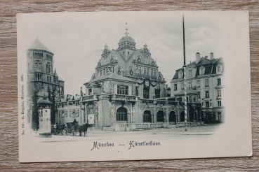 AK München / 1900 / Synagoge / Künstlerhaus / Kutschen Litfaßsäule Judaika